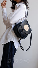 3in1 Mini Leather Saddle Backpack Handbag