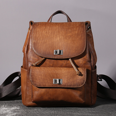 Retro Leather Drawstring Backpack Bags