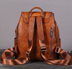 Retro Leather Drawstring Backpack Bags