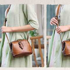 Rustic Leather Small Doctors Bag Purse