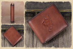Small Tiger Leather Billfold Pocketbook Cards Wallet Purse