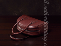 Genuine Leather Dome Satchel Handbag Women's Dome Satchel Bag 