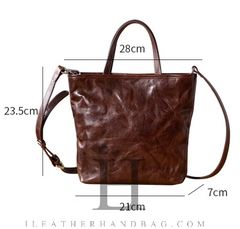 brown Small Leather Tote Bag Small Tote Leather Bag Womens 