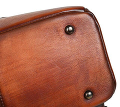 side of Vintage Genuine Leather Backpack Purse Anti Theft Leather Backpack Women 