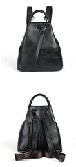 Distressed Cowhide Leather Backpack Anti Theft Leather Backpack Women
