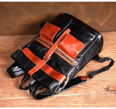 Black Genuine Leather Mens Backpack Mens Genuine Leather Backpack Mens Laptop 