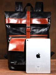 Black Genuine Leather Mens Backpack Mens Genuine Leather Backpack Mens Laptop 