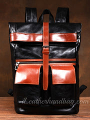 Black Genuine Leather Mens Backpack Mens Genuine Leather Backpack Mens Laptop 