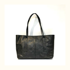 Black Leather Tote Bag Large Leather Tote Bag With Inner Pouch 