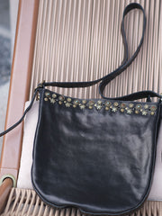 black Studded Hobo bag