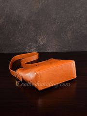 Leather Hobo Bag Brown Genuine Leather Bucket Bag Hobo Shoulder Purse Womens 