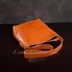 Leather Hobo Bag Brown Genuine Leather Bucket Bag Hobo Shoulder Purse Womens 