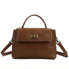 Brown Satchel Handbag Genuine Leather Satchel Cross Body Women's Satchel Purse 