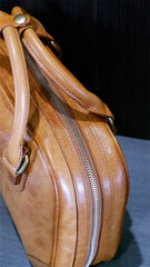 vintage Leather Bowling Bag Purse