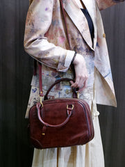 Genuine Leather Bowler handbag