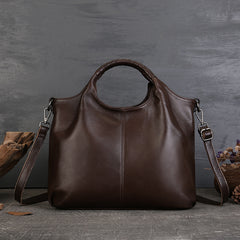 Women's Dark Brown Leather Handbag Dark Brown Leather Tote 