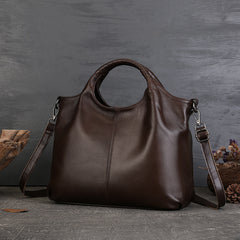 Women's Dark Brown Leather Handbag Dark Brown Leather Tote 