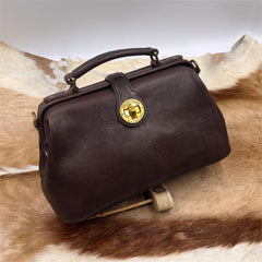 Women's Doctor Bag Style Handbag Doctors Leather Bag