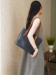 Full Grain Leather Tote Bag the tote bag black leather