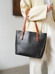 Full Grain Leather Tote Bag the tote bag black leather