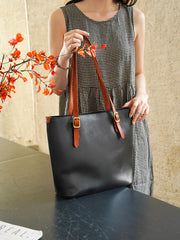 Full Grain Leather Tote Bag Zip Top Leather Tote Bag Womens 