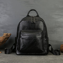 Genuine Leather Backpack Womens black Leather Rucksack Ladies 