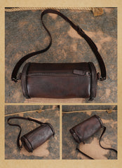 Genuine Leather Barrel Bag Purse Leather Barrel Crossbody Bag Womens 