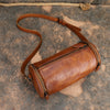 Genuine Leather Barrel Bag Purse Brown Leather Barrel Crossbody Bag Womens 