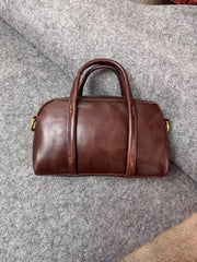 brown Leather Boston Bag Handbag Leather Crossbody Boston Bag For Women