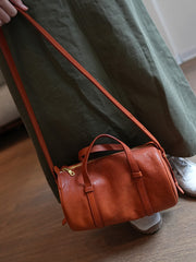 Women's Boston Bag Genuine Leather Boston Bag Small Leather Bags Boston 