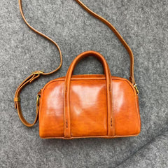 Women's Boston Bag Genuine Leather Boston Bag Small Leather Bags Boston - iLeatherhandbag