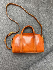 brown Leather Boston Bag Handbag Leather Crossbody Boston Bag For Women