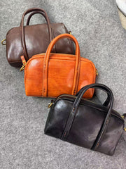 Women's Boston Bag Genuine Leather Boston Bag Small Leather Bags Boston - iLeatherhandbag