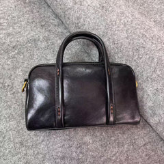 Black Leather Boston Bag Handbag Leather Crossbody Boston Bag For Women