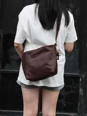 Genuine Leather Bucket Bag Hobo Crossbody Womens 