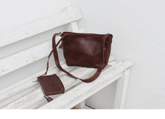 Genuine Leather Bucket Bag Hobo Crossbody Womens 