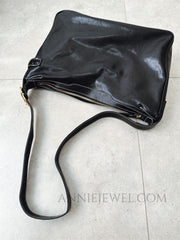 Women's Black Leather Hobo Shoulder Bag Genuine Leather Hobo Purses - iLeatherhandbag