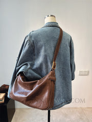 Women's brown Leather Hobo Shoulder Bag Genuine Leather Hobo Purses - iLeatherhandbag