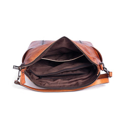 inner of Vintage Genuine Leather Hobo Bag With Front Zipper Pocket Womens 