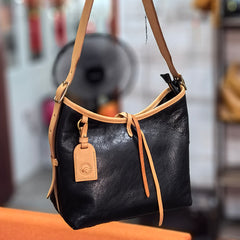 black leather hobo bag