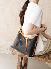 Genuine leather crossbody hobo bag