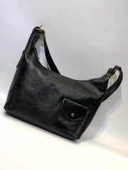 black leather hobo purse