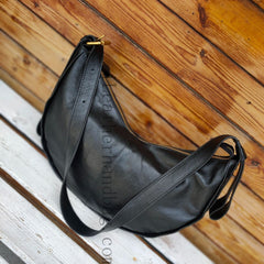 Genuine Leather Hobo Bag For Women Black Leather Hobo Bags Shoulder Bags - iLeatherhandbag