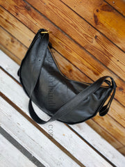 BLACK Leather Hobo Bag Genuine Leather Hobo Bags black Hobo Leather Bag Womens 