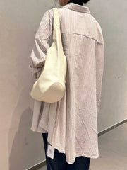 White soft Leather Hobo Shoulder Bag