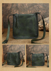 green Small Hobo Bag Leather Small Leather Hobo Purse Small Leather Hobo Bags Womens