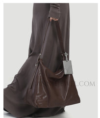 Genuine Leather Hobo Tote Bag brown Soft Leather Hobo Bag brown Womens - iLeatherhandbag