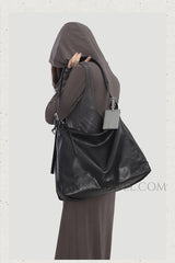 Genuine Leather Hobo Tote Bag Black Soft Leather Hobo Bag Black Womens - iLeatherhandbag