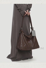 Genuine Leather Hobo Tote Bag brown Soft Leather Hobo Bag brown Womens - iLeatherhandbag
