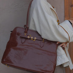 dark brown leather tote bag leather laptop tote bag women's chocolate brown tote bag